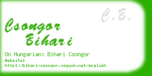 csongor bihari business card